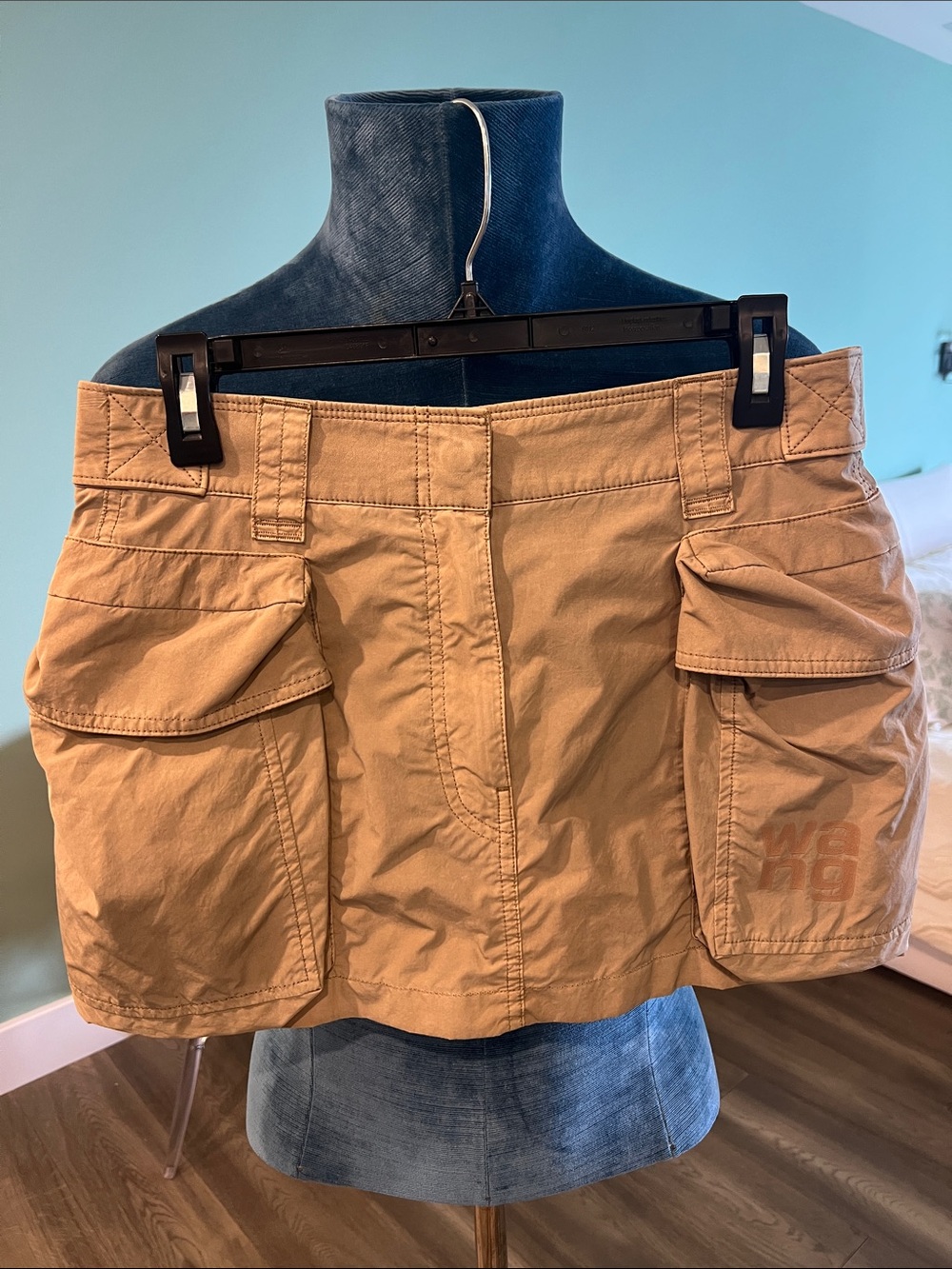 Alexander Wang Tan Cargo Mini Skirt with Flap Pockets